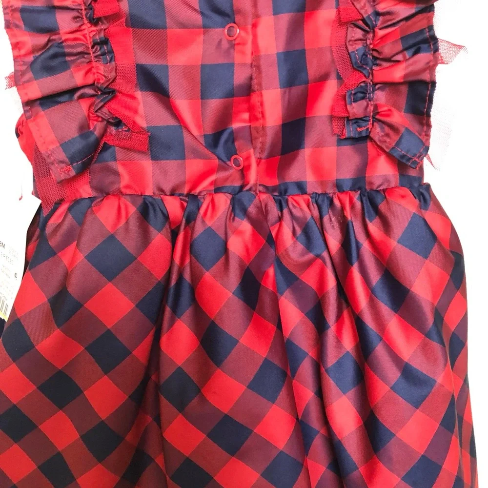 Cat & Jack Baby Plaid dress 2 piece - Picture 4 of 7